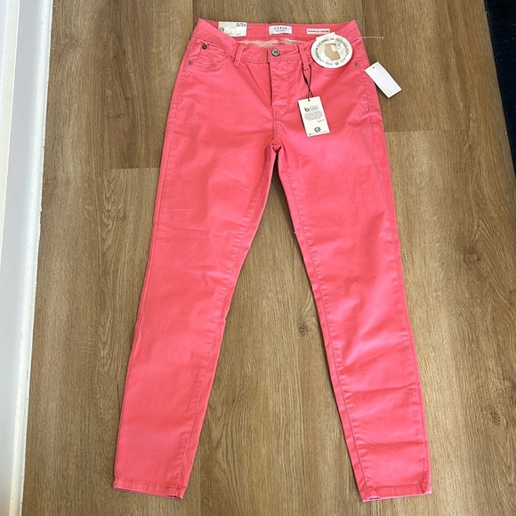 curve appeal Denim - Curve Appeal minimalist jegging coral stretch denim jeans size 2